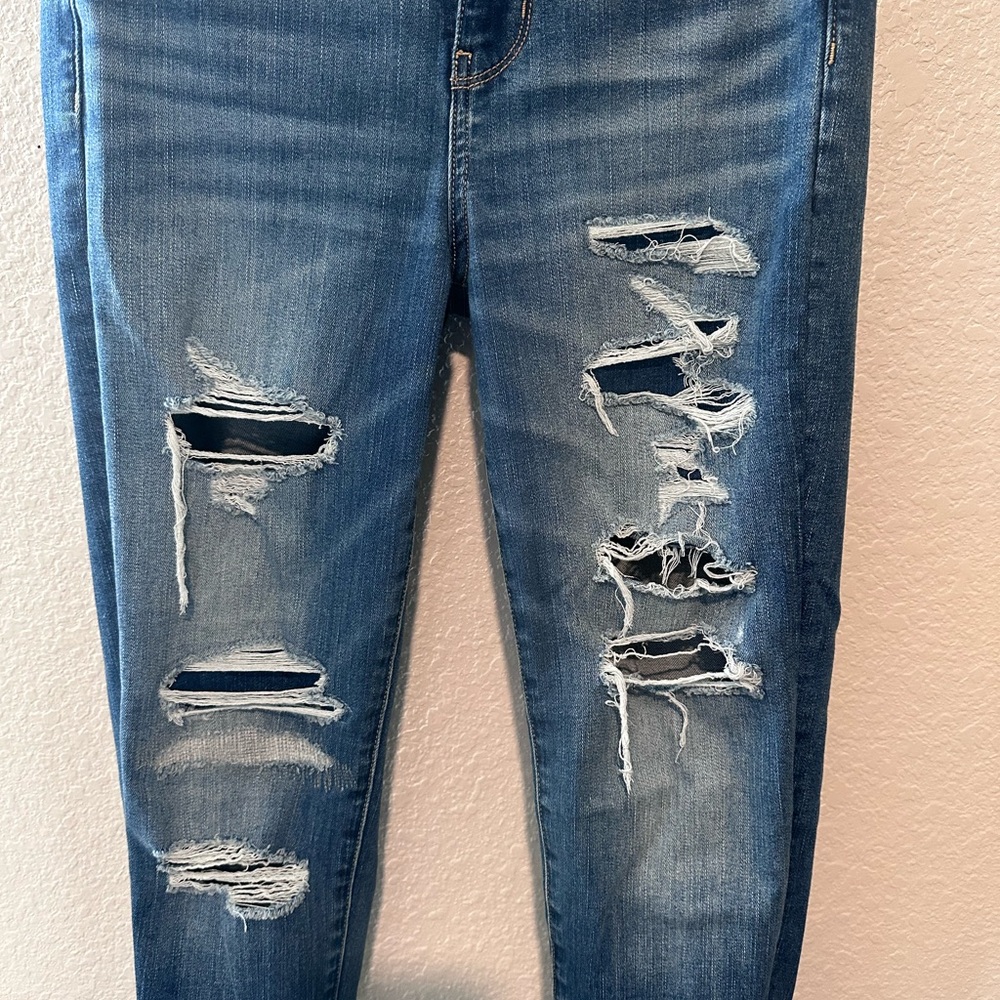 American Eagle Outfitters Ripped Blue Skinny Jeans